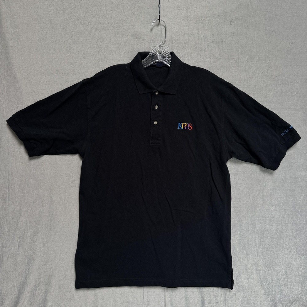 Port Authority KPBS Producers Club Polo Shirt Mens Large Black Embroidered